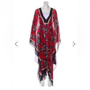 DSQUARED2 Red and Black Patterned kaftan Dress
